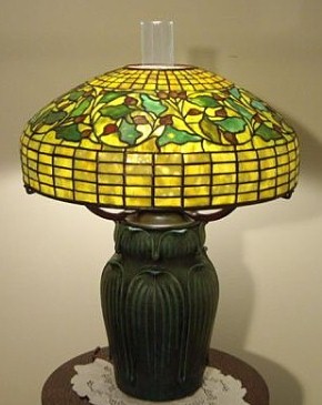 In the Style of Tiffany - Oak Leaf and Acorn Table Lamp